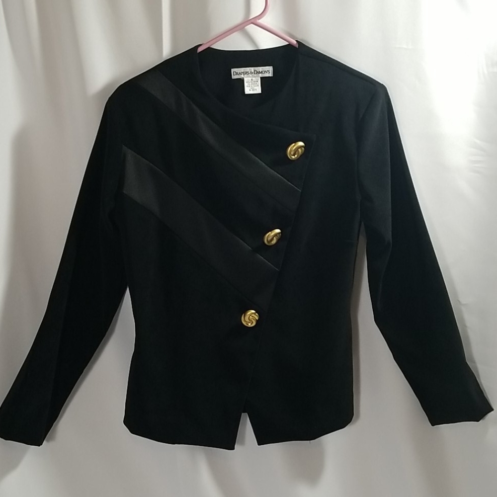 Drapers & Damons Women's Black Velvet Jacket SZ 6